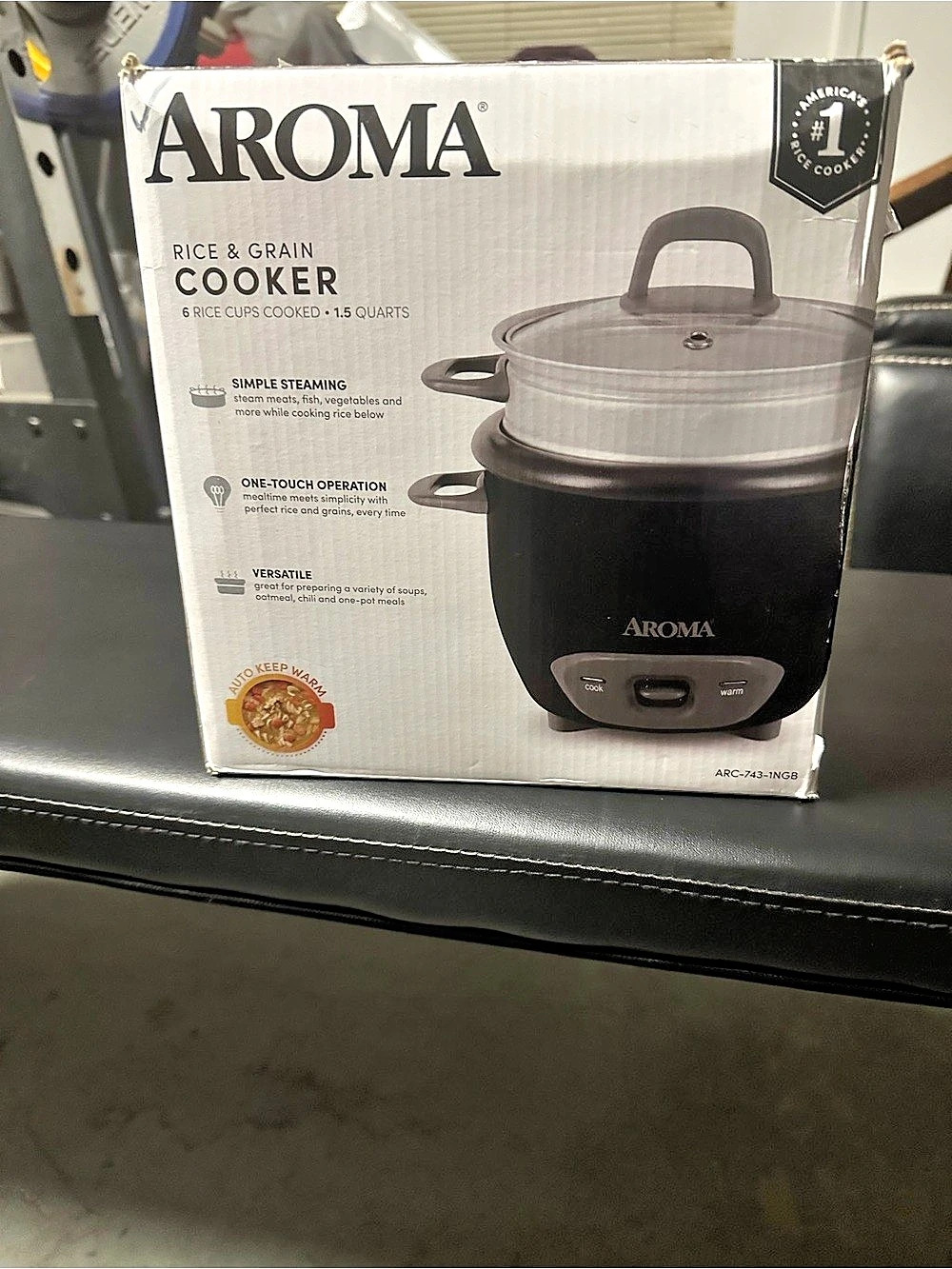 Aroma Rice & Grain Cooker/Steamer Black